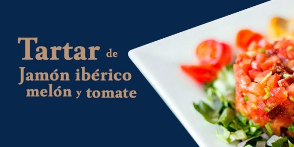 Receta de Tartar de jamón ibérico, melón y tomate 